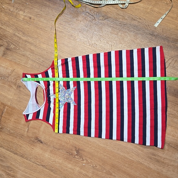 5/$25🌴The Children's Place Horizontal Stripes Iridescent Sequin Star L Dress - Picture 4 of 6